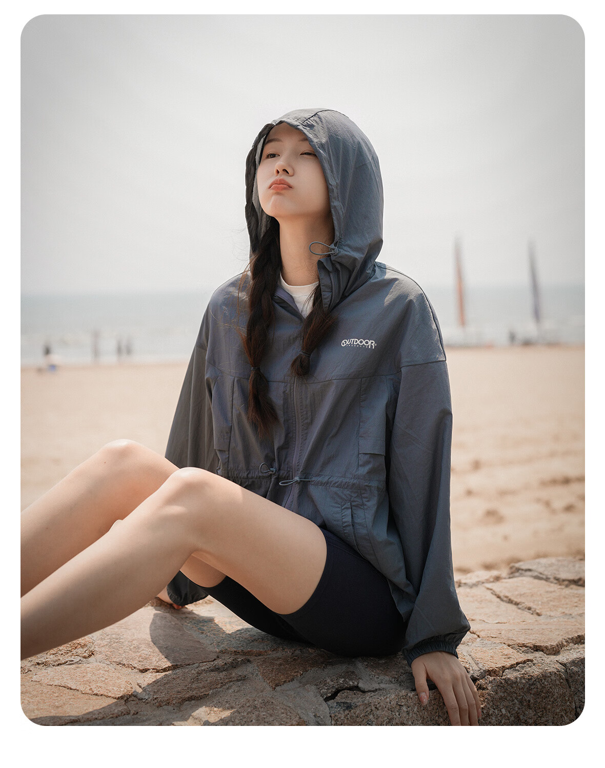 OUTDOOR PRODUCTS Women's Original Yarn UV Protection Jacket 26 Spring Summer Camping UV50+ Lightweight Breathable Skin Jacket OFPF522401 Light Water Blue 15