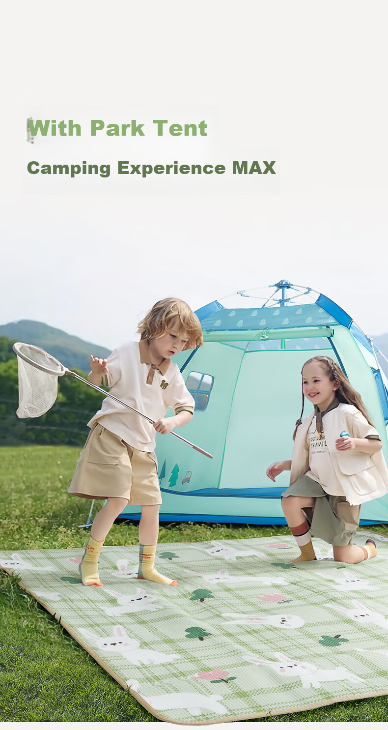 BG-BABYGO Outdoor Waterproof Moisture-Proof Mat Lawn Camping Mat Foldable Portable Insulated Children's Picnic Mat 180*120*0.5cm 12