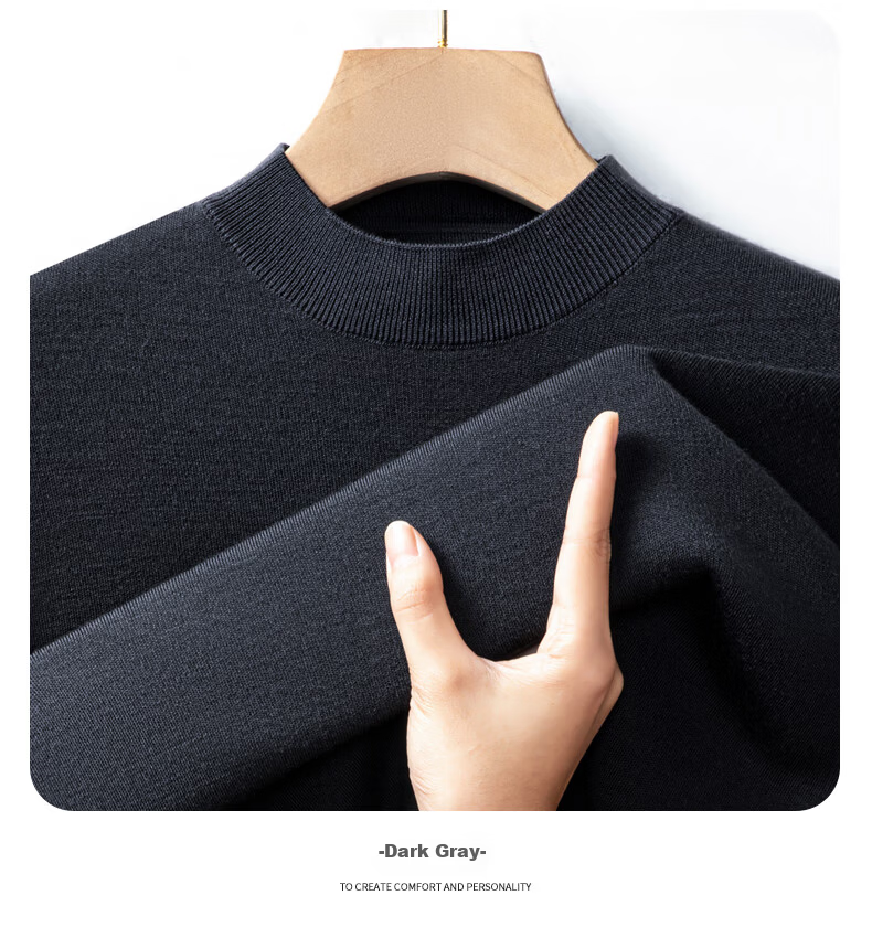 Hengyuanxiang Fine Spun Wool Thickened Half Turtleneck Men's 100% Pure Wool Winter New Knit Sweater Machine Washable 16