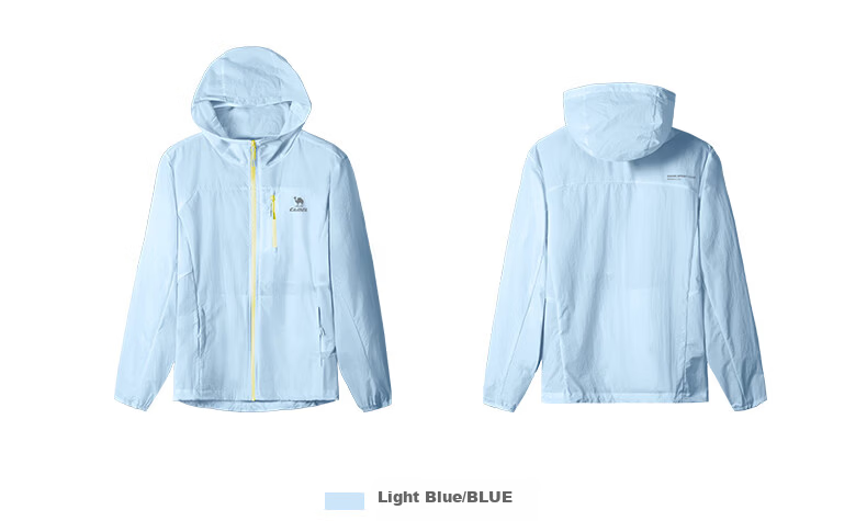 CAMEL Snow Shell Sunscreen Jacket Unisex Ice Cooling Water-Repellent Sports Coat C15BAYL6016D Light Blue L 20