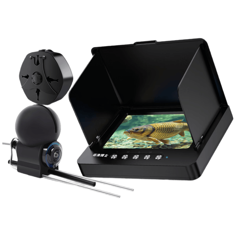 Xunyuboshi 360-Degree Rotating Underwater Fish Finder with Ultra-High Definition Probe, 5.0-Inch Fully Waterproof + 360-Degree Temperature-Sensitive Deep Probe + 30 Meters