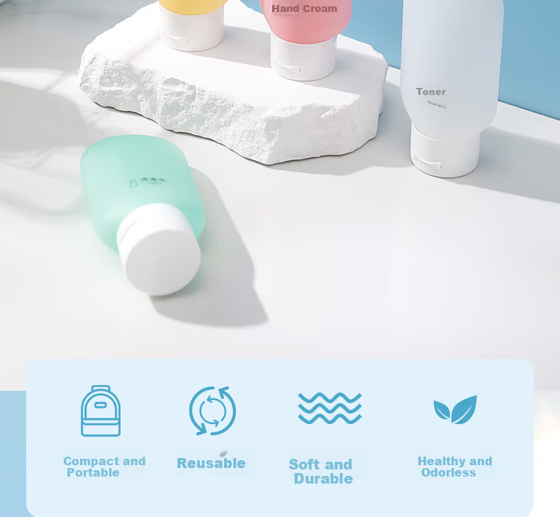 VIPY Travel Portable Shampoo and Body Wash Dispenser Bottles, Press Pump Empty Bottles for Toiletries, Travel Refill Bottles, Set of 3 1