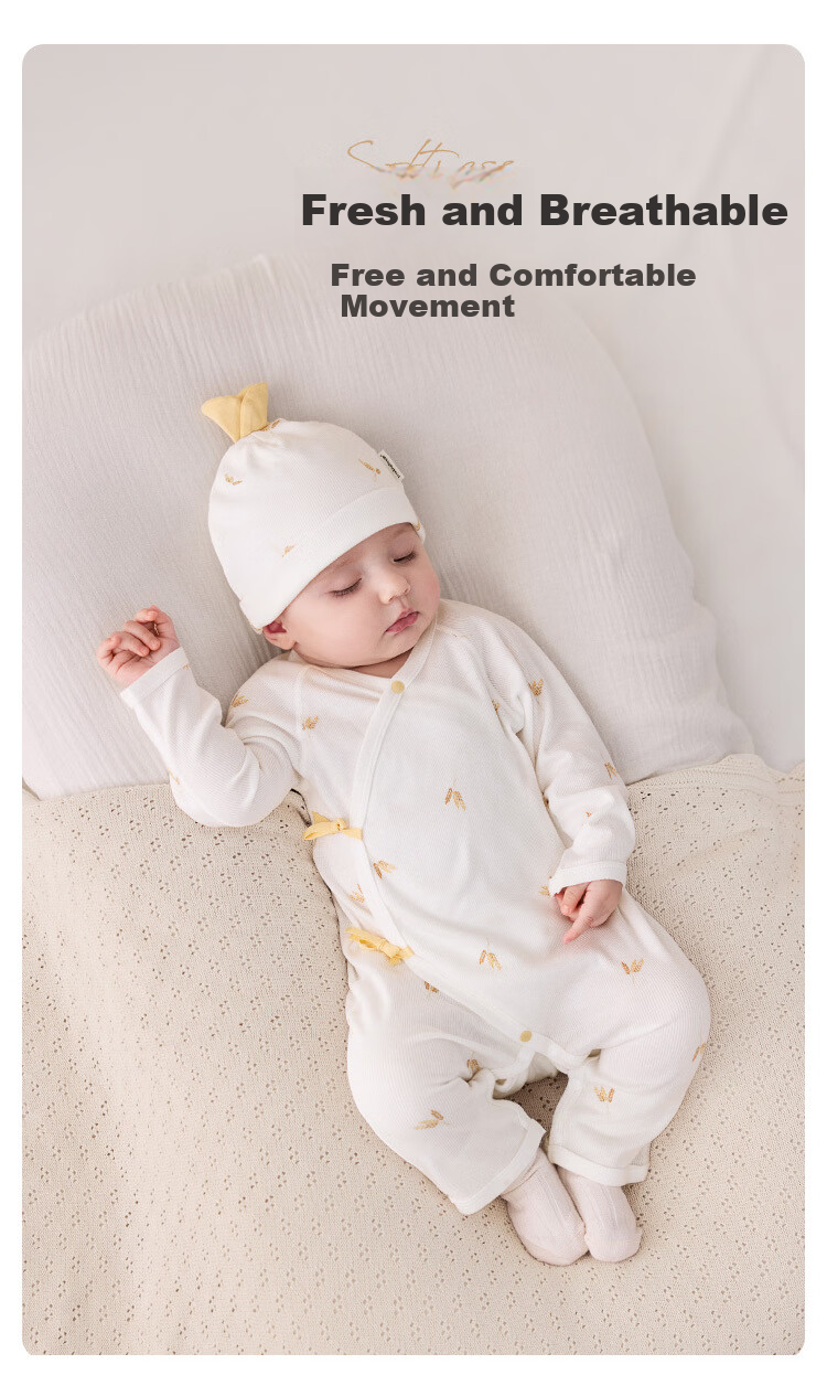 Babylove Newborn Spring Autumn Romper Tie-up Modal Cotton Baby Jumpsuit Crawling Suit Shisui Collection 1