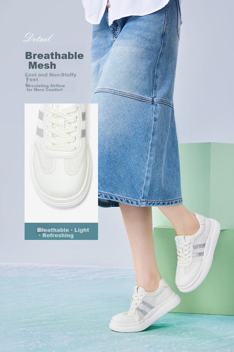 BASTO 26 Summer Mesh Breathable Comfortable Lightweight Sneakers Women's Casual Shoes D5056BM6 Beige/Purple Size 35 3