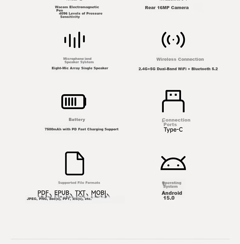 AISPEECH 4G AI Notebook Pro 8.4-Inch E-Ink Screen Smart E-Reader Accessory: Original Electromagnetic Stylus 35