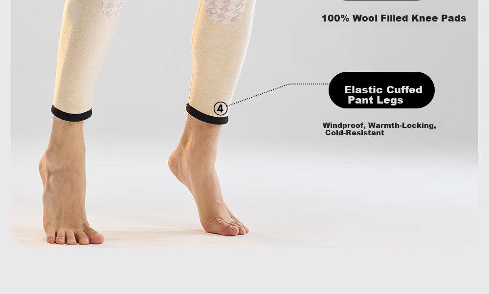 Modal Men's Thickened Thermal Pants with 100% Wool Patches, Wool and Silk Blend Autumn Winter Base Layer Cotton Wool Pants 23