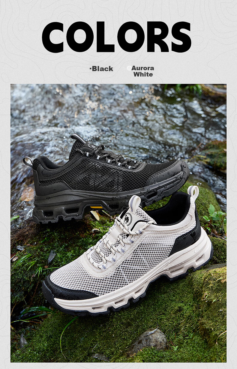 Camel Outdoor Mesh Breathable Men's Shoes Thick Sole Hiking Shoes Casual Walking Shoes P16M342018 Night Black Size 38 3
