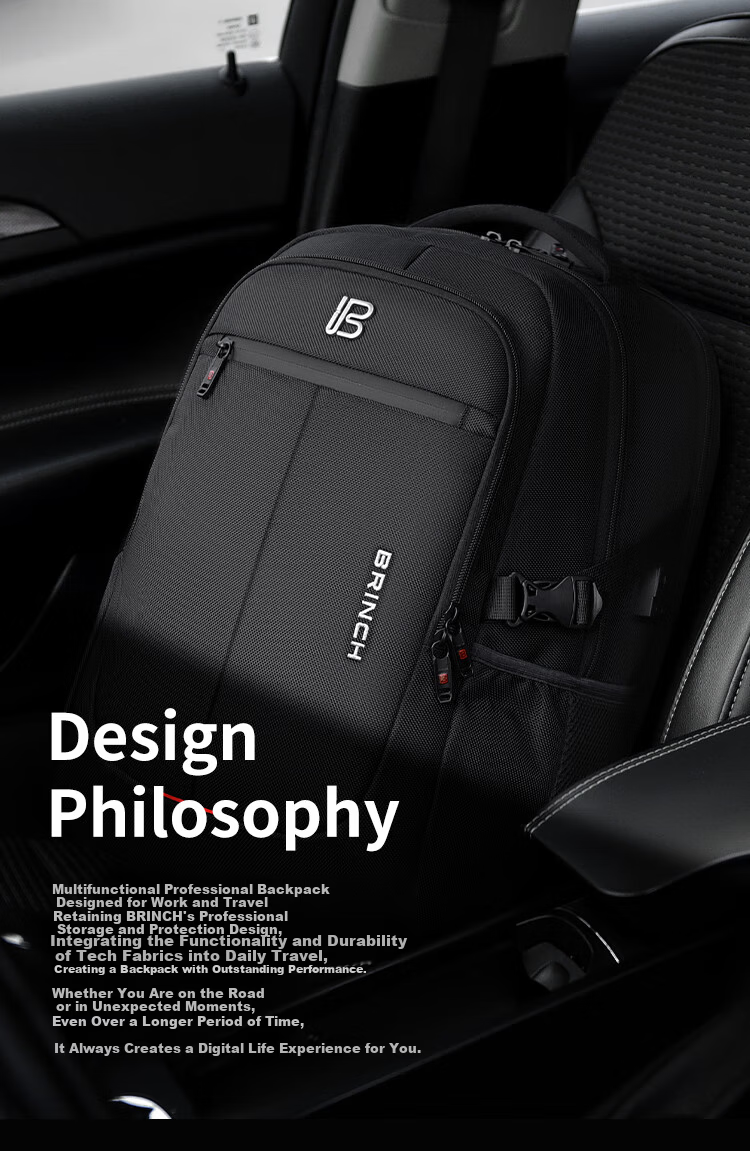 BRINCH Men's Laptop Backpack 14/16 Inch High-End Business Travel Lightweight Commuter Large Capacity Bag 1