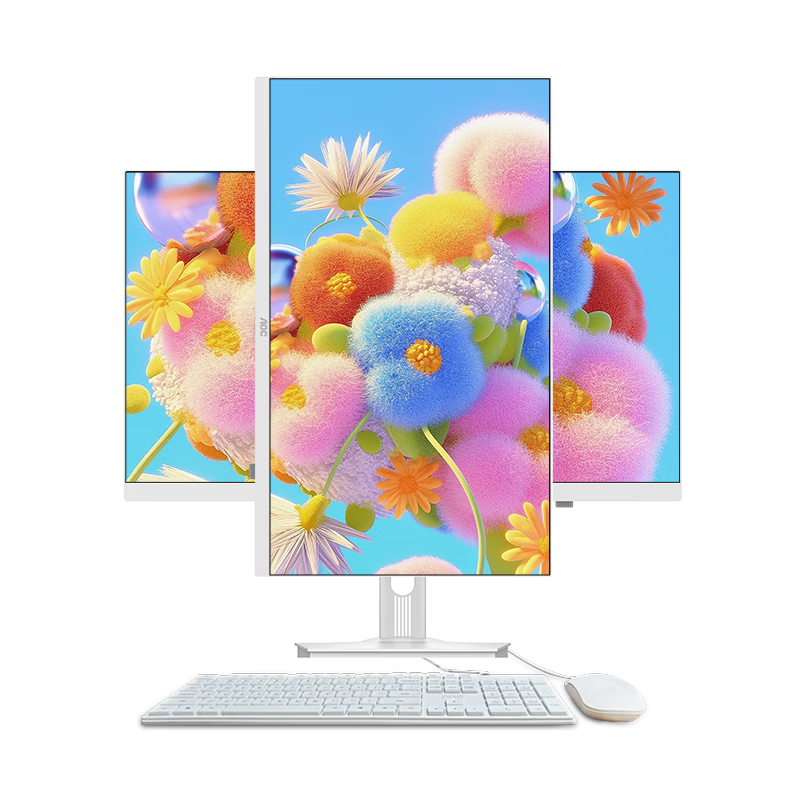 AOC National Subsidy Master 5800 Commercial Entertainment AI All-in-One Desktop Computer 23.8-inch (14th Gen i5-14450HX 16GB 512GB AI Keyboard and Mouse) White