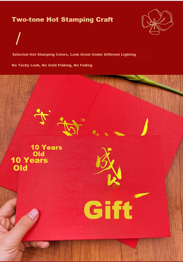 Kingdee 10th Birthday Growth Ceremony Letter Paper and Envelope Set Greeting Card Gift High-Quality Elegant Design for Elementary School Children BCBQ132 4