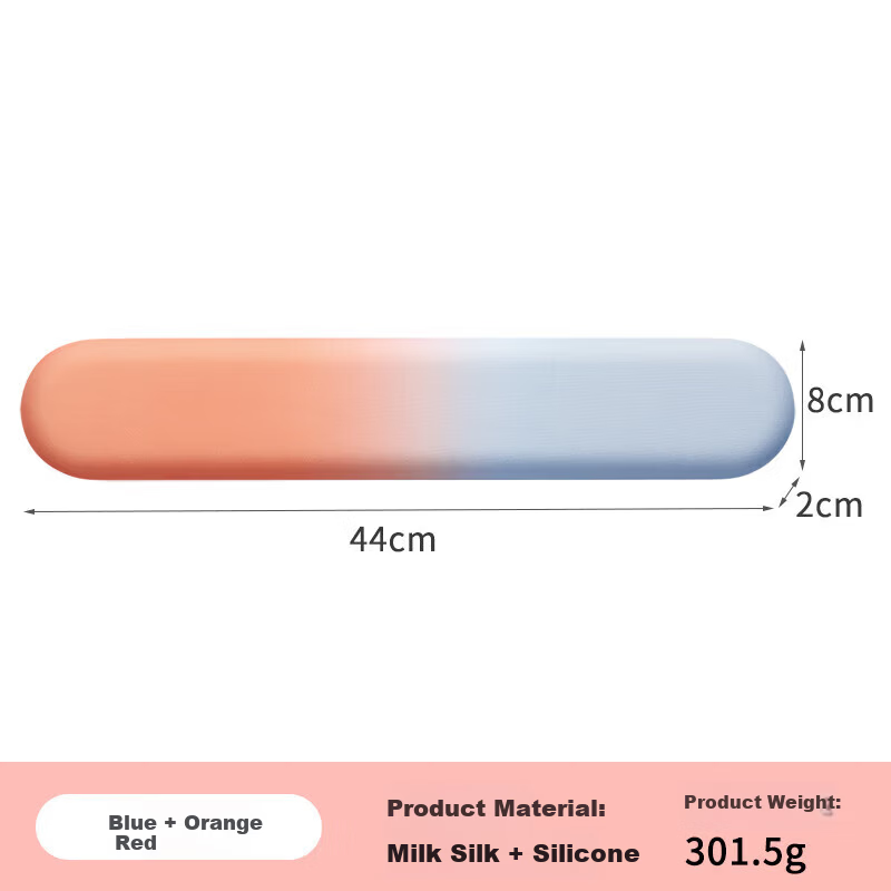 Biyoumei Memory Foam Wrist Rest Keyboard and Mouse Pad, Comfortable Fabric Surface, Cute Non-Slip Texture, Ergonomic Wrist Support for Gaming, Unisex - Blue and Orange