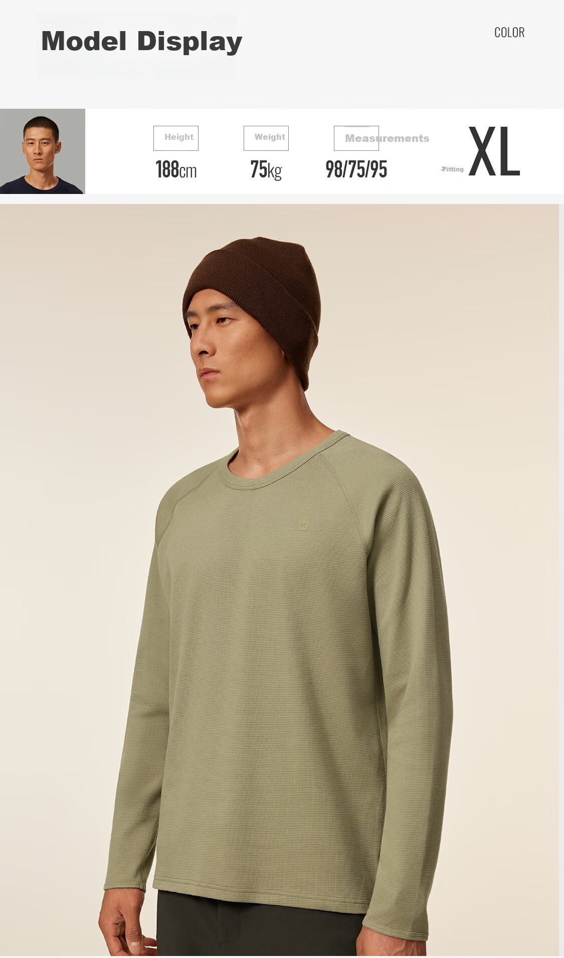 Keep Men's Sports T-Shirt Autumn Winter Fitness Waffle Breathable Anti-Pilling Textured Running T-Shirt K100 Roaming Home 8693 11