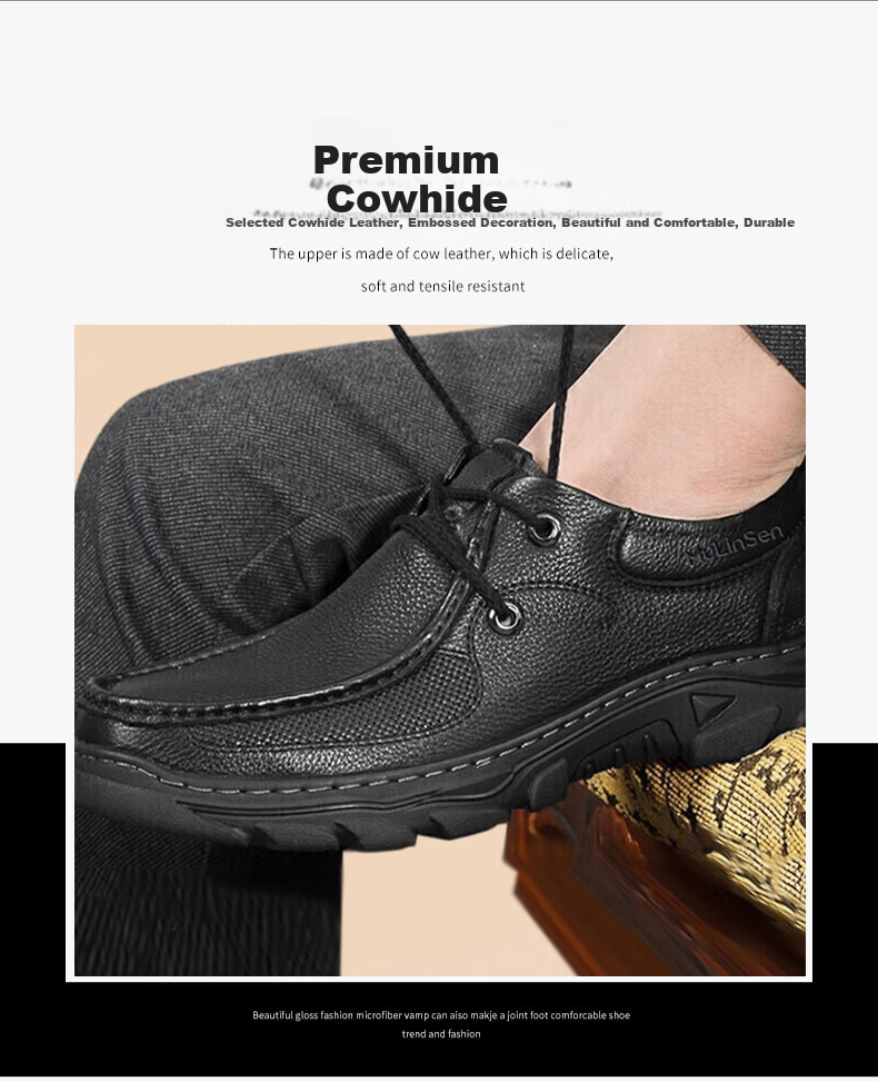 MULINSEN Men's Outdoor Casual Shoes, Lace-Up Middle-Aged And Elderly Dad Shoes, Business Casual Leather Shoes 19216 6