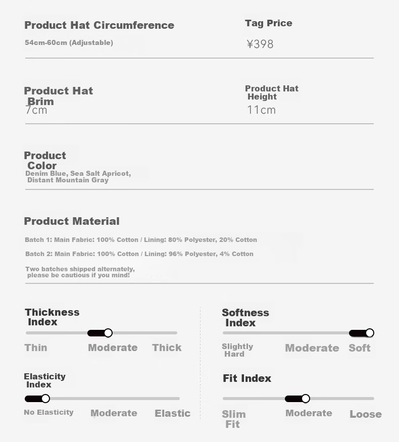 ELLE Baseball Cap for Women, All-Season Sun Protection Hat, Large Circumference High Crown Visibly Small Brim Cap for Men, Gift 45