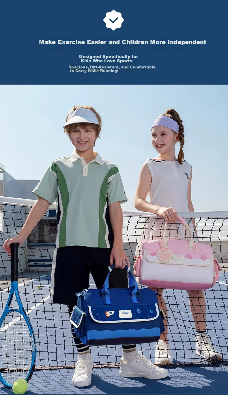 Zoy Zoii Kids Sports Bag Large Capacity Travel Luggage Bag Boys Girls Outdoor Crossbody Storage Handbag Multi-Compartment 15