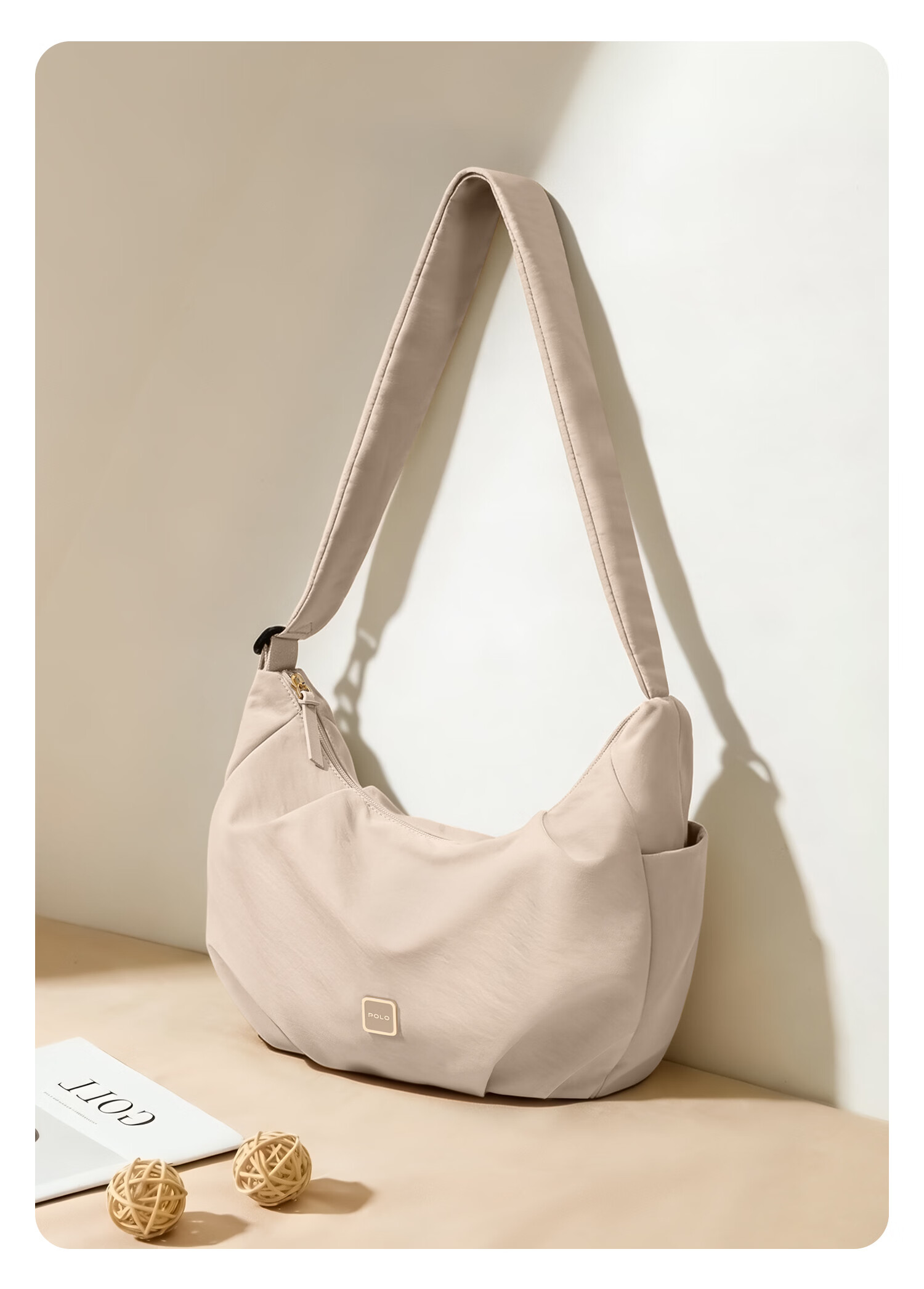 POLO Women's Large Capacity Shoulder Bag Crossbody Bag 10.9-inch iPad Bag Multi-compartment Phone Bag Sports Crossbody Bag 18