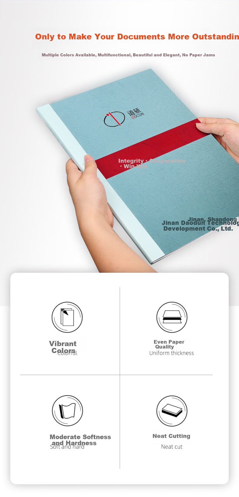 Doton 230g A3+++ Embossed Leather Texture Cover Paper 297*480mm White 100 Sheets for Binding Machine Faux Leather Texture Proposal Document Contract Cover Cloud Paper 2