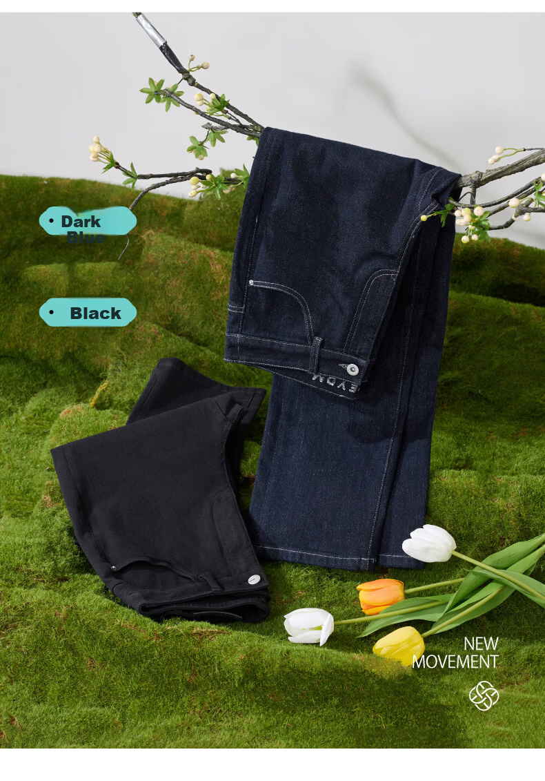 ESE-Y Women's Straight Leg Jeans 2026 Spring New Slim Fit Fade-Resistant Tapered Pants Dark Blue 28 10