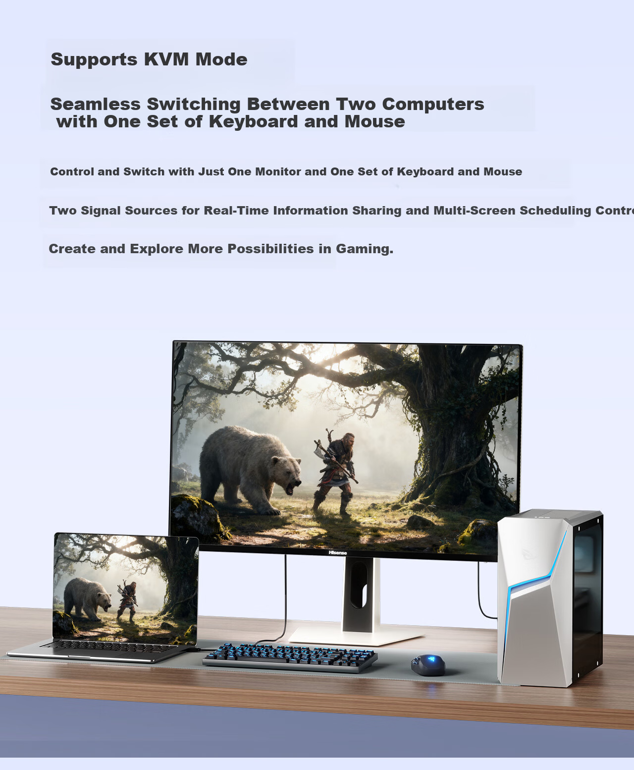 Hisense GX 27-inch 3A Original Picture Obsidian Screen 2304-Zone Glass-Based MiniLED XDR 2000nits 4K 160Hz Dual Mode 320Hz Gaming Monitor 24