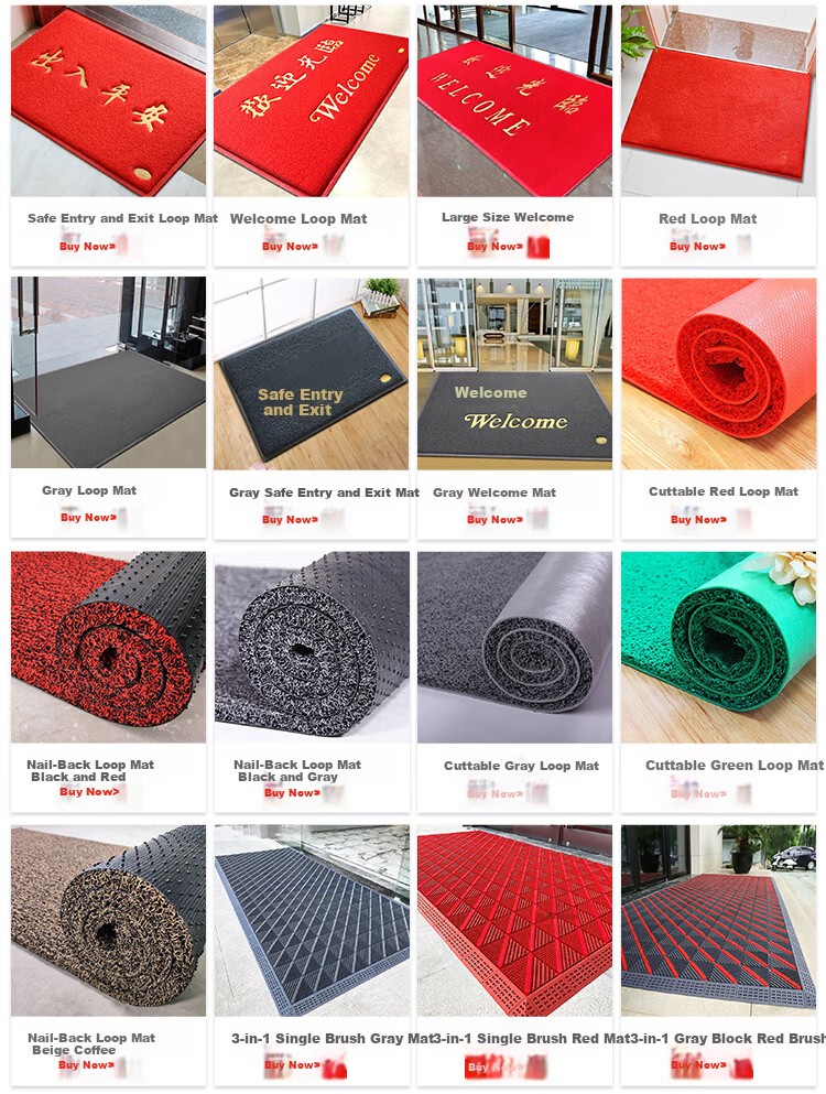 DIYIN Safe Entry And Exit Doormat, Red, 80*120cm, Entrance Door Mat, Doorway Foot Mat, Loop Pile Welcome Mat, Non-Slip Mat 1