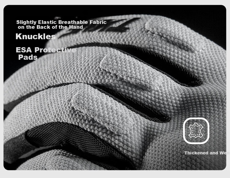 TKNE Summer Motorcycle Gloves Thin Off-Road Riding Anti-Fall Breathable Touchscreen Protective Rider Gear Black L 9