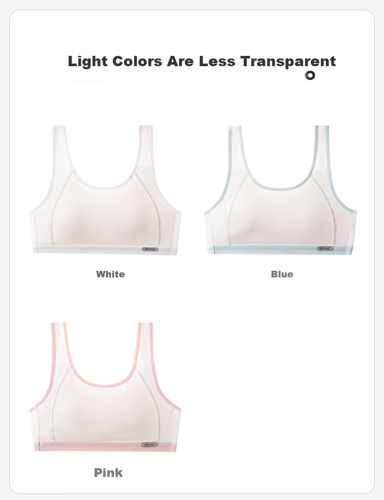 FitonTon 2-Pack Cotton Big Kids Girls Sports Shockproof Thin Developmental Tank Top Bra 12