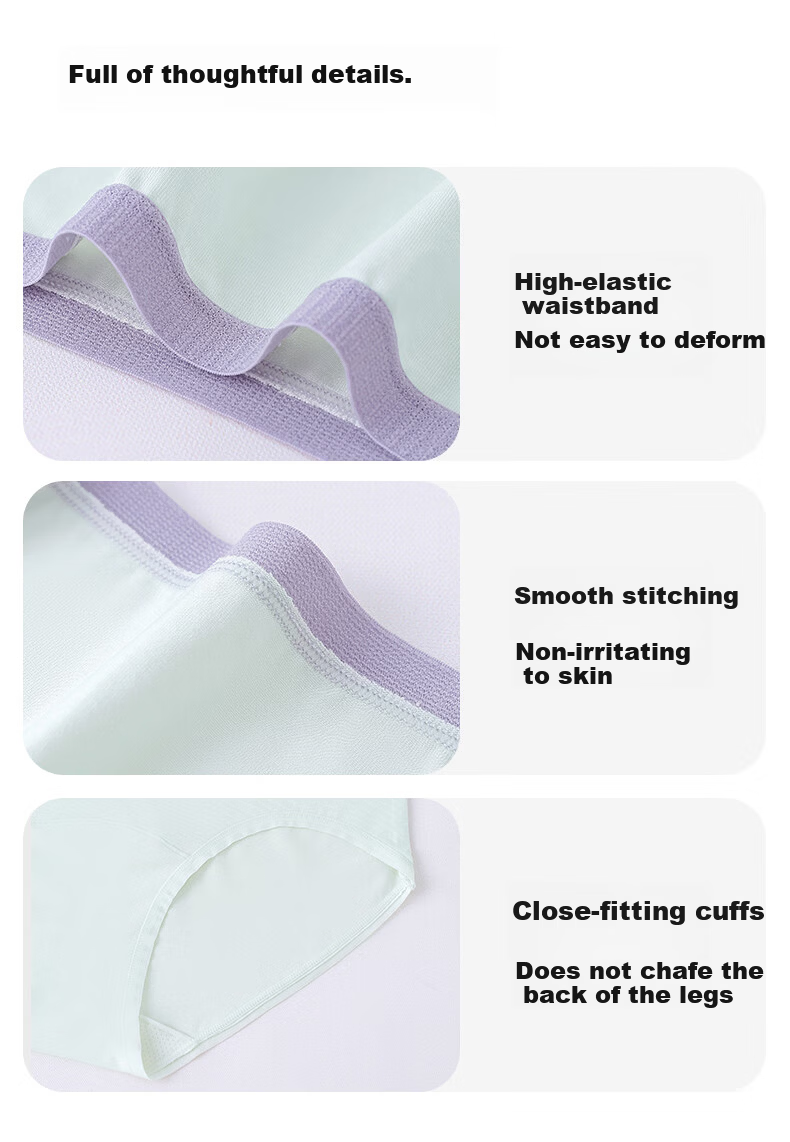 Herbal Original Color Girls Seamless Nude Feeling Extended 15cm Crotch Pure Cotton Antibacterial Breathable Skin-Friendly Triangle Panties for Girls 10A 17