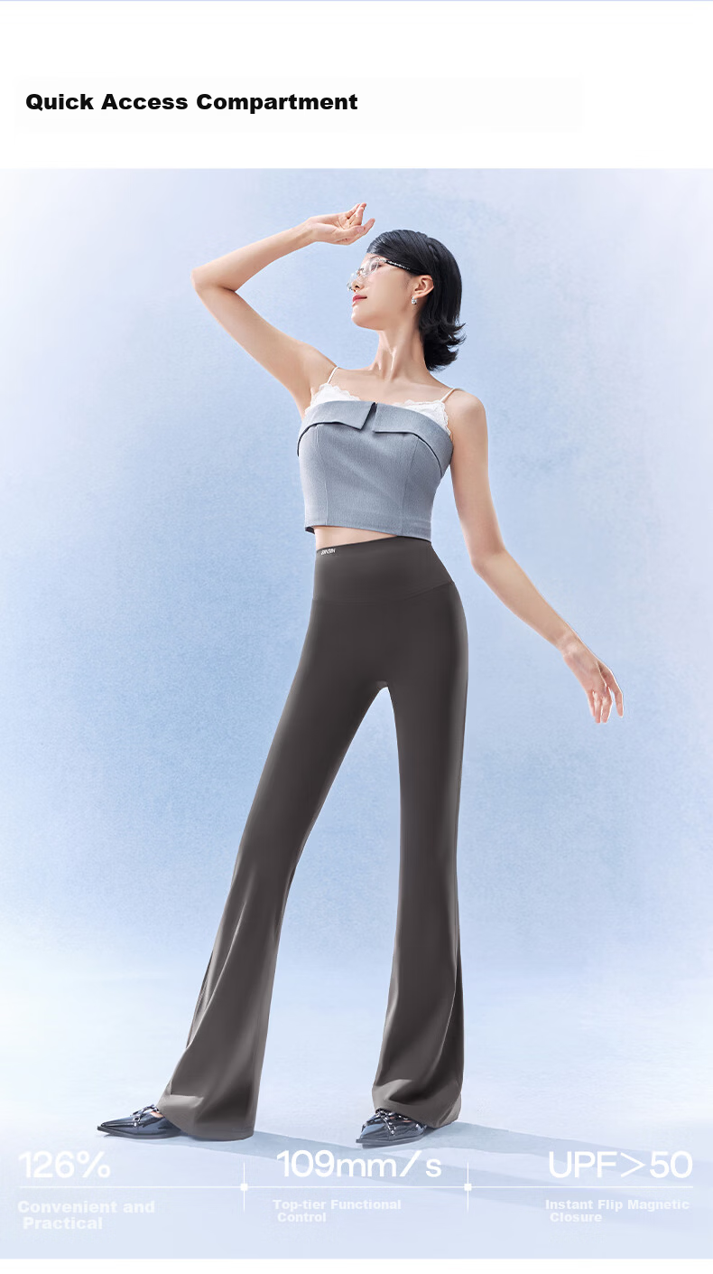 SIINSIIN Yang Mi Style 2026 Summer Women's Flared Yoga Pants Black Slim Casual Shark Flare Trousers 9