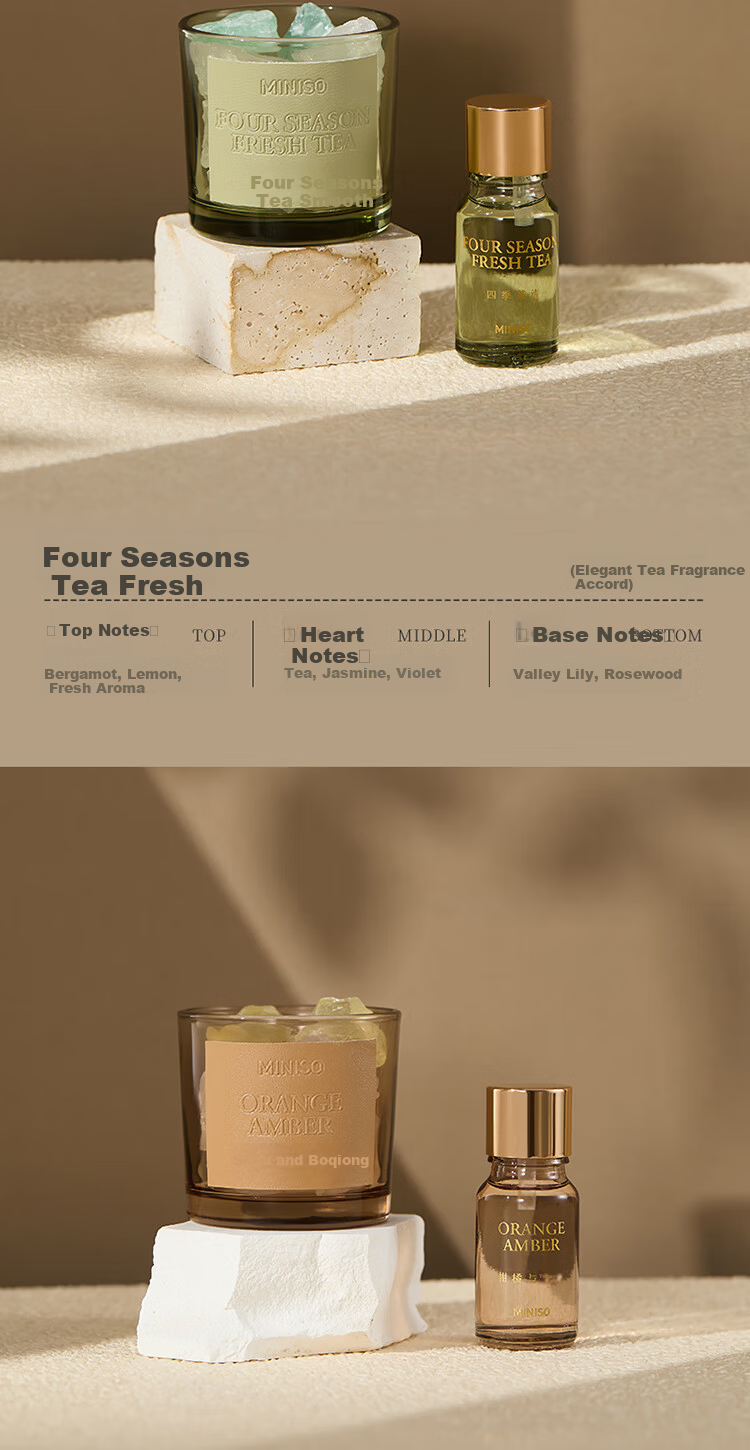 MINISO Quartet Series Crystal Stone Aromatherapy Citrus & Amber Indoor Fragrance Home Gift 2
