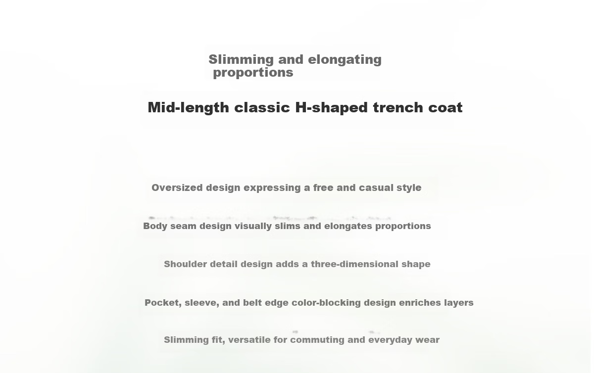 Chushen Spring And Autumn Double-Breasted Windbreaker for Women, Mid-Length, Elegant Classic H-Type Waist-Cinching Slimming Coat S51D003 2