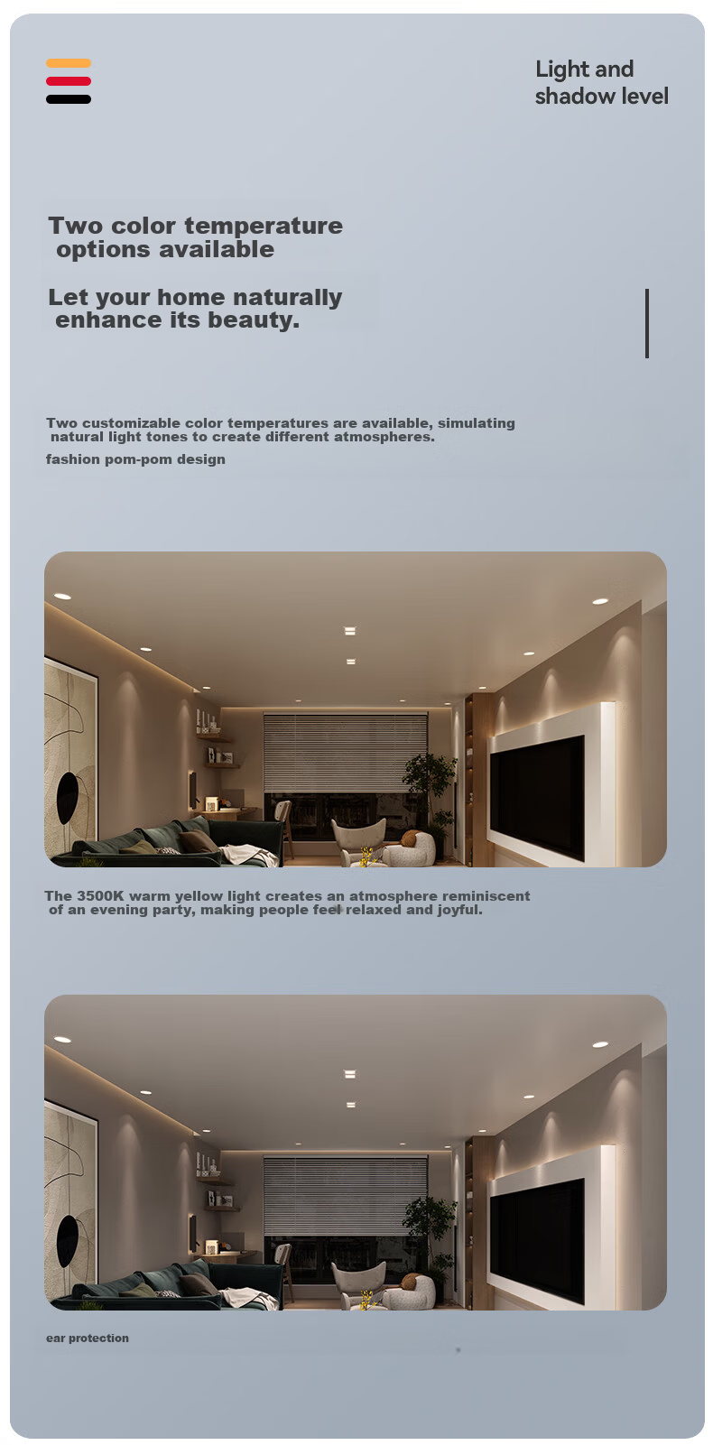 CDN COB Embedded Downlight Ceiling Edge Pendant Anti-Glare Home Non-Main Light Lighting 9W 4000K White Cover 10