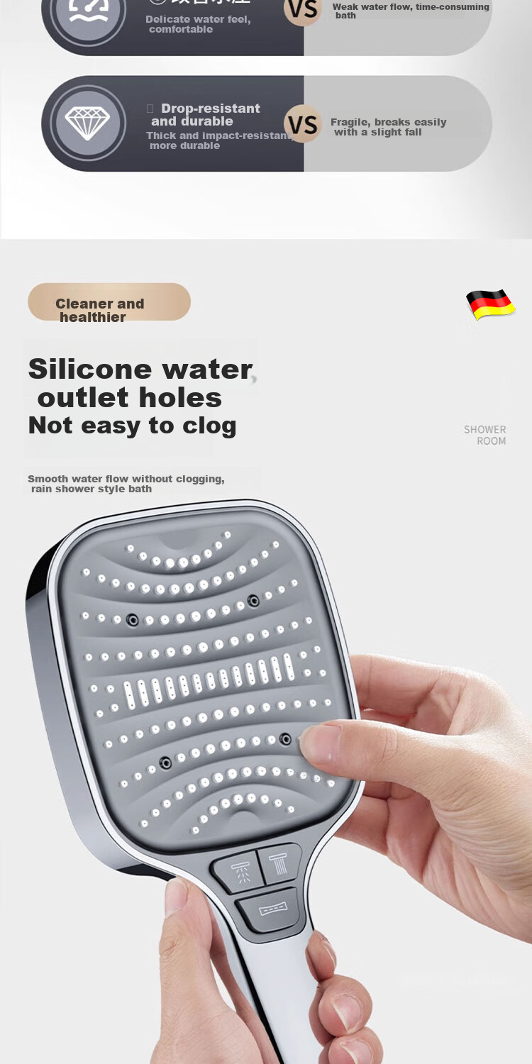 Del 28-Year Brand Powerful Pressurized Shower Head Multifunctional Large Panel Home Shower H6241 4