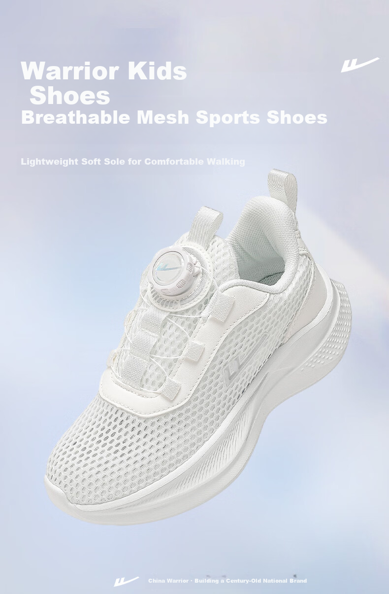 Warrior Boys' Single Mesh Shoes Summer Lightweight Breathable Running Shoes Children's Mesh Sports Shoes WZ-C648T Light Blue Size 33 1