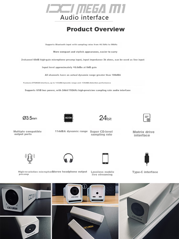IXI MEGA M1 External Sound Card Bluetooth Accompaniment Live Streaming K-Song Host Microphone Singing Recording Mobile Computer Universal Sound Card Device Set 5