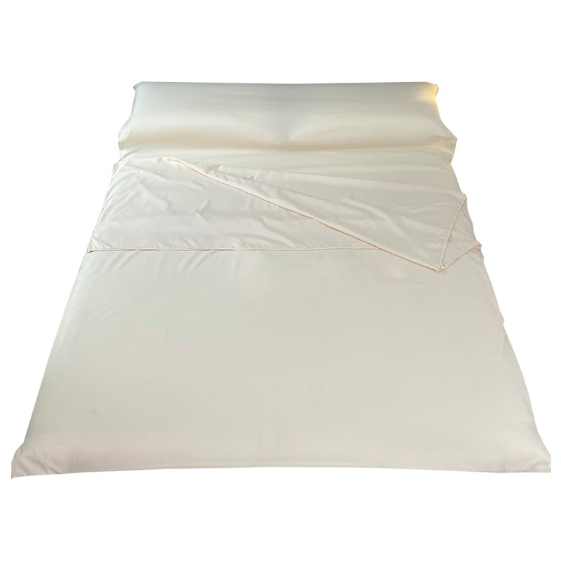 Etravel Anti-Dirt Sleeping Bag Travel Business Hotel Portable Sheet Quilt Cover Pillowcase Set Beige