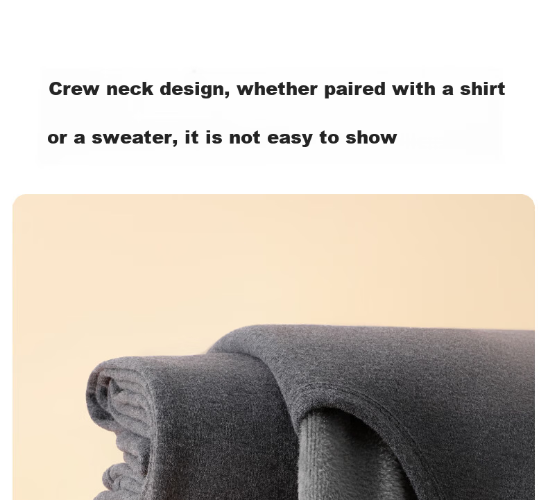 SEPTWOLVES [Wool + Mulberry Silk] Thermal Underwear for Men, Fleece-Lined Thick Round Neck Autumn And Winter Cold-Proof Warm Set 25