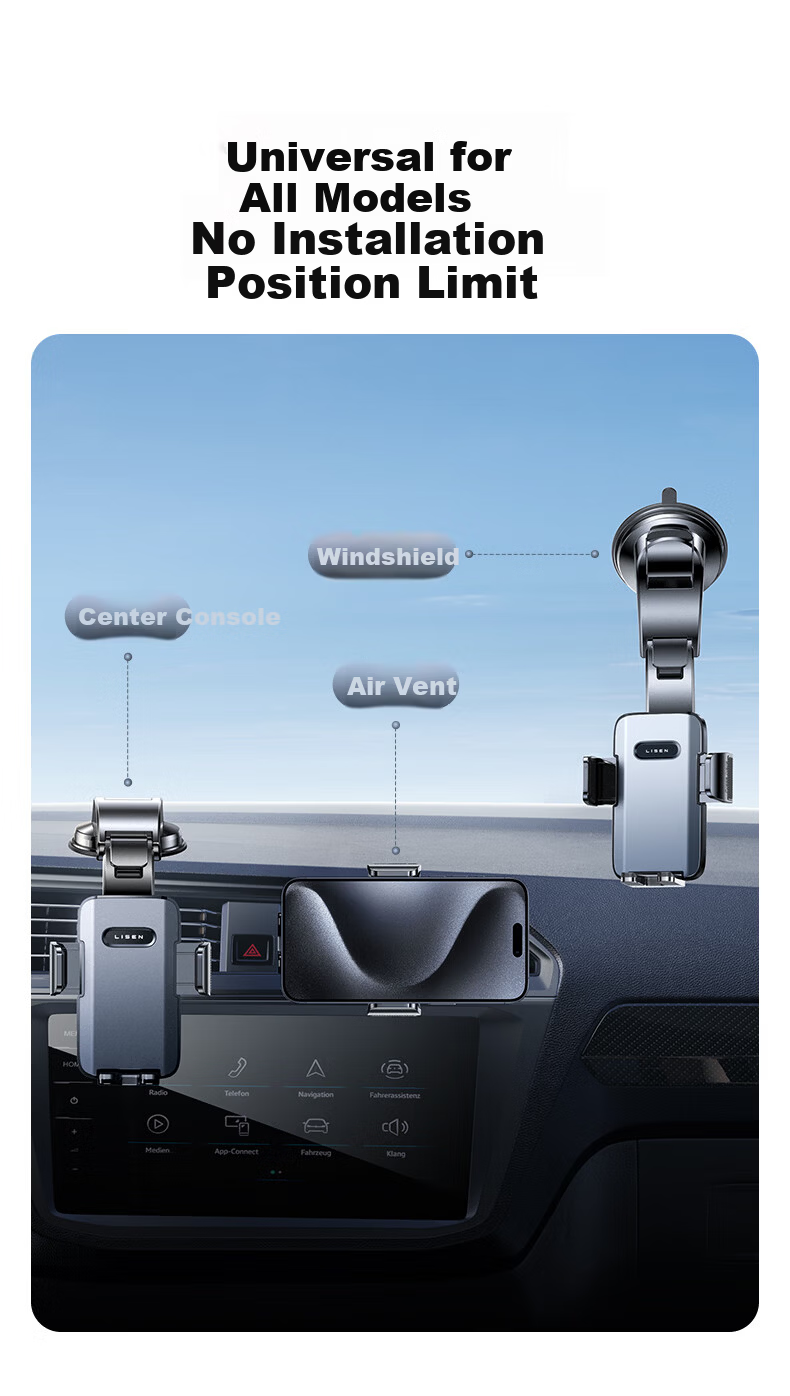 BIMLL Universal Car Phone Mount Suction Cup Holder for Navigation New Model Car Interior Support 17