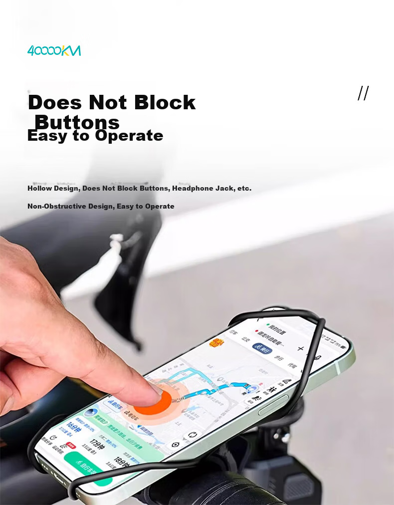 40,000 Kilometers Bicycle Phone Mount Silicone Shockproof Phone Holder for Mountain and Road Bikes Cycling Gear 5