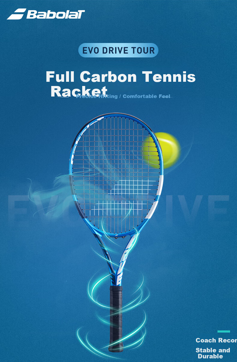 Babolat 2025 New EVO DRIVE Full Carbon Tennis Racket - Pre-Strung Training Racquet 1