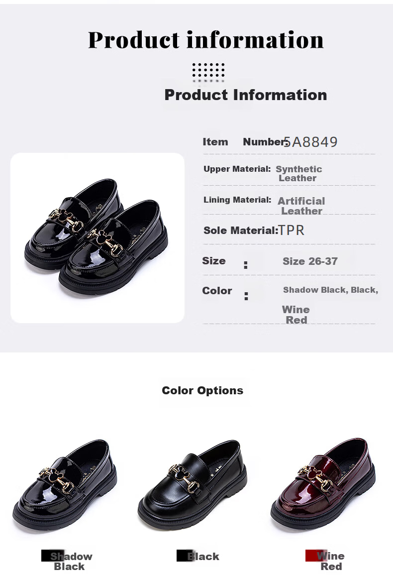Follow Me Girls Black Patent Soft Sole School Performance Loafers Wine Red Size 28 4