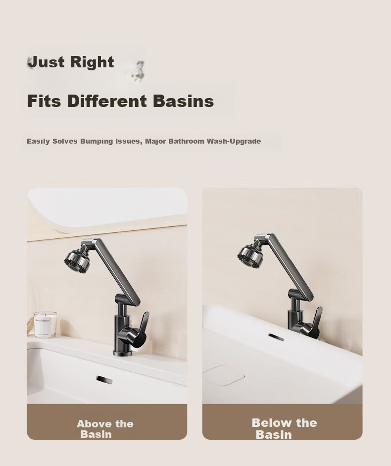 Baihan Faucet Basin Washbasin Faucet Bathroom Hot and Cold Two-in-One Mechanical Arm Basin Faucet 14