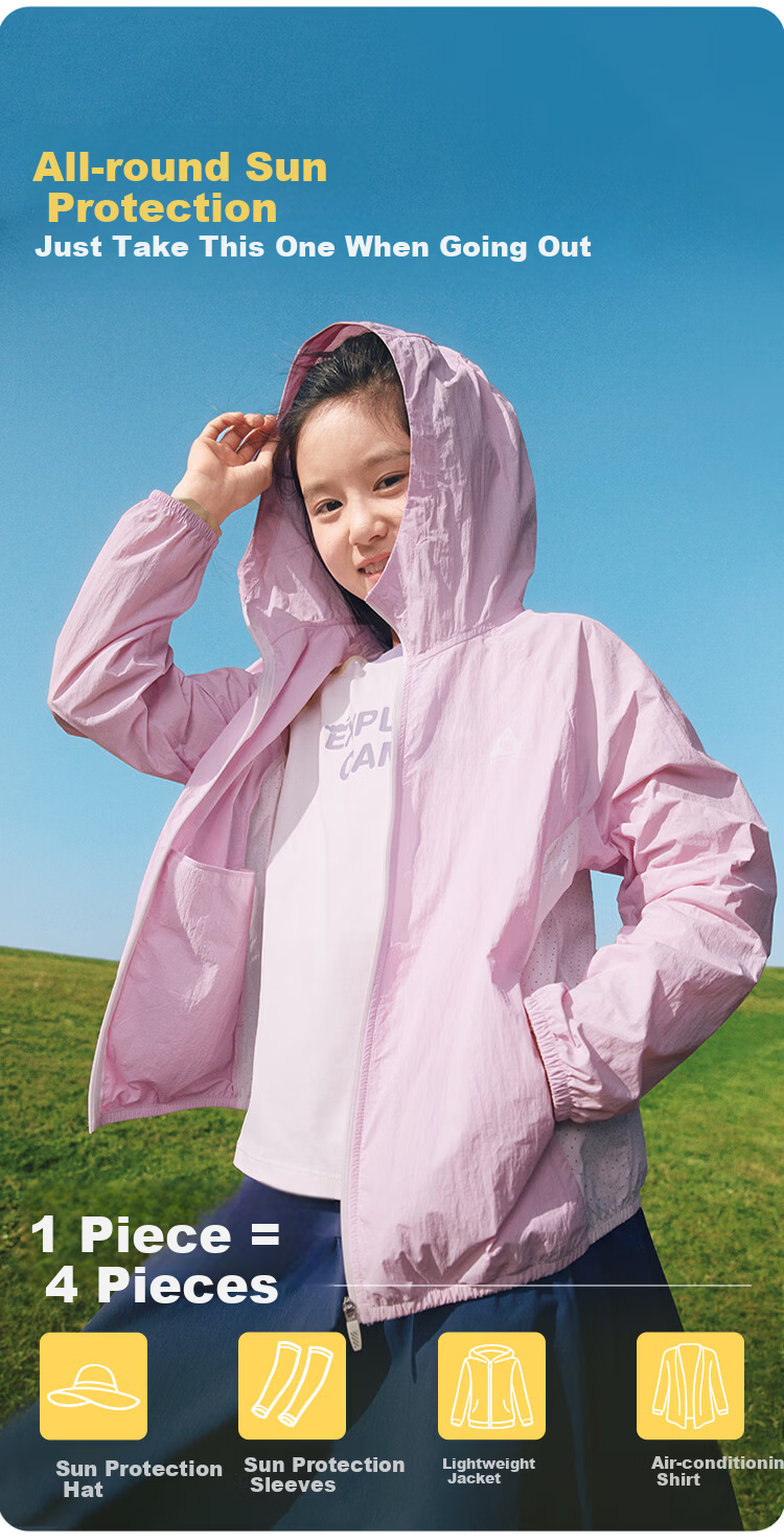 Balabala Kids Sun Protection Jacket Boys Girls Baby Lightweight Breathable Summer 2026 UPF100+ Parent-Child Matching 10