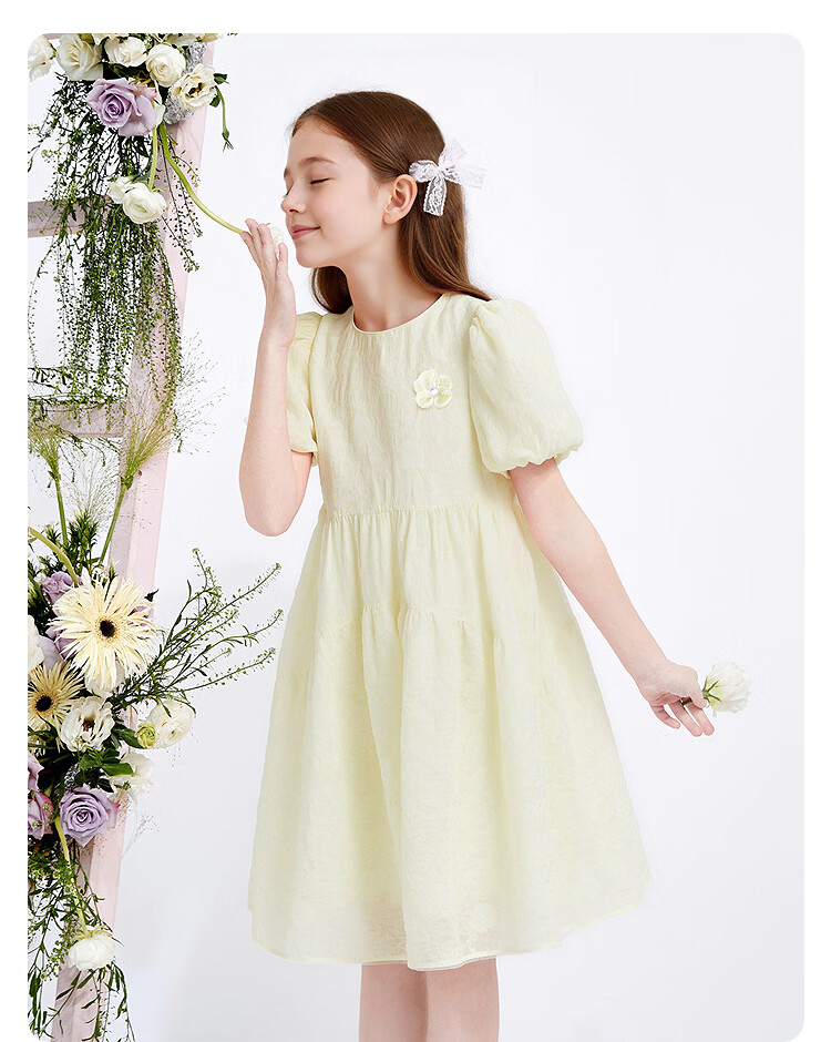 Balabala Girls' Dress Summer Princess Dress Children's Clothing Stylish Sweet Big Kids Dress 19