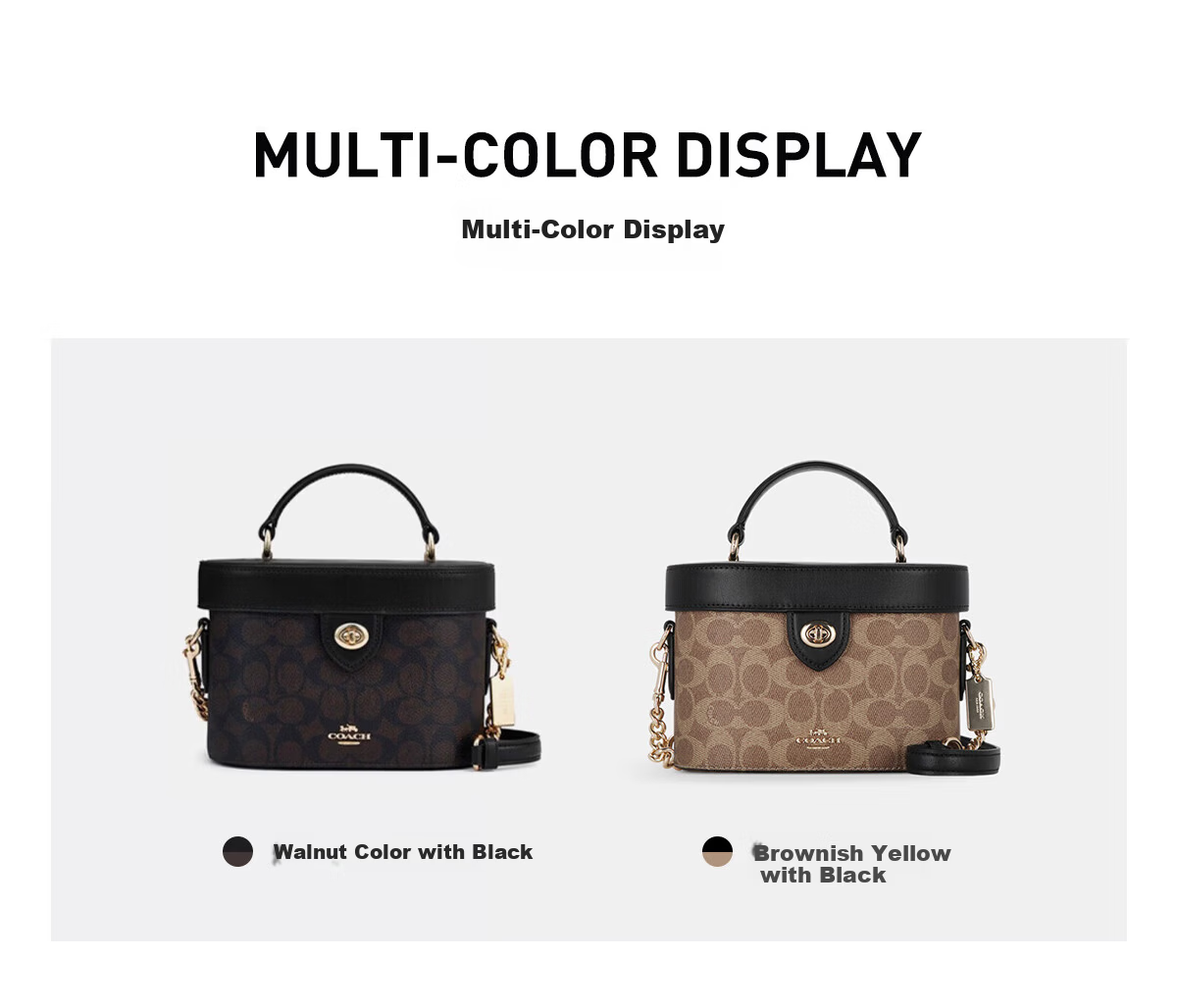 COACH GEORGIE Women's Black and Khaki Crossbody Handbag CBR31 Gift 1