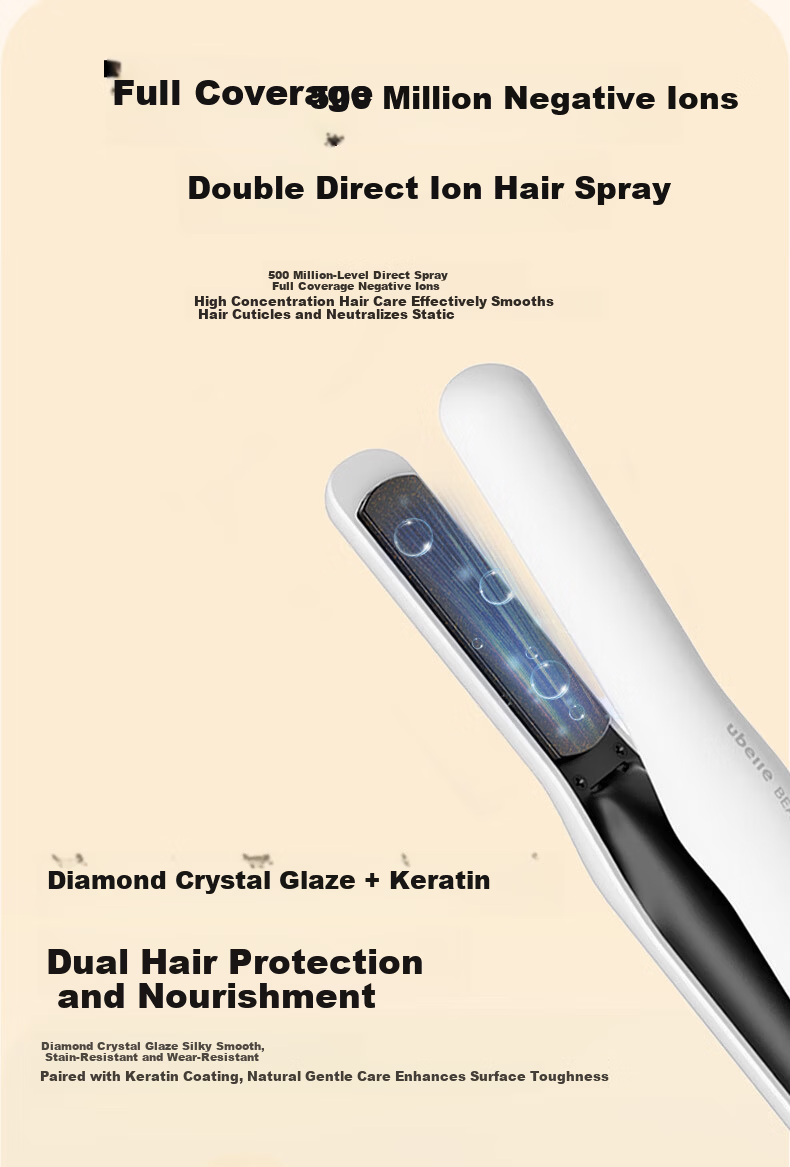 UBelle Wireless Flat Iron 500 Million Negative Ions Hair Straightener Portable Mini Bangs High Crown Clip Curling Iron Mother's Day Valentine's Gift 11