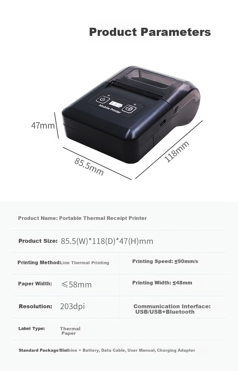 Dongwei Portable Weighing Scale Receipt Printer Customizable Bluetooth Mobile Truck Water Ticket Printer 11