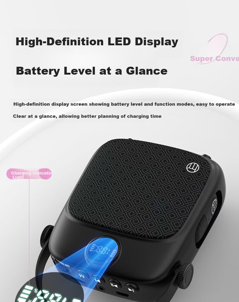 Good Shepherd A7 Little Bee Amplifier Teacher Teaching Anti-Howling Wireless Lavalier Microphone Tour Guide Outdoor Portable Bluetooth Speaker Loud Volume Amplifier 12
