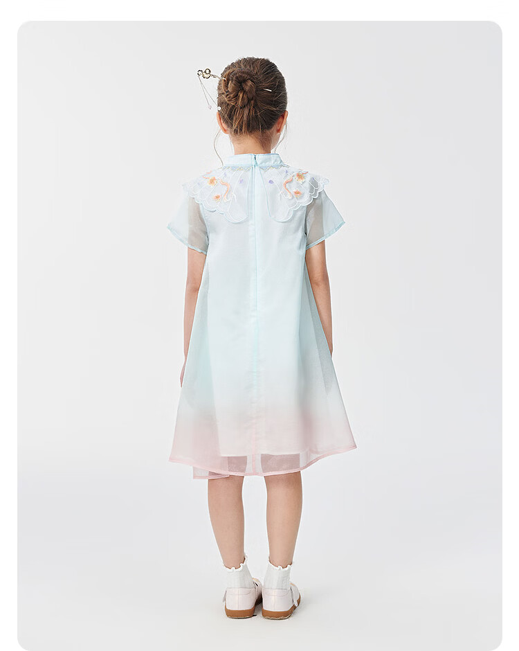 Balabala Girls Dress Children's Summer 2025 New Chinese Style Qipao Dress [Mall Same Style] 202225111035 17