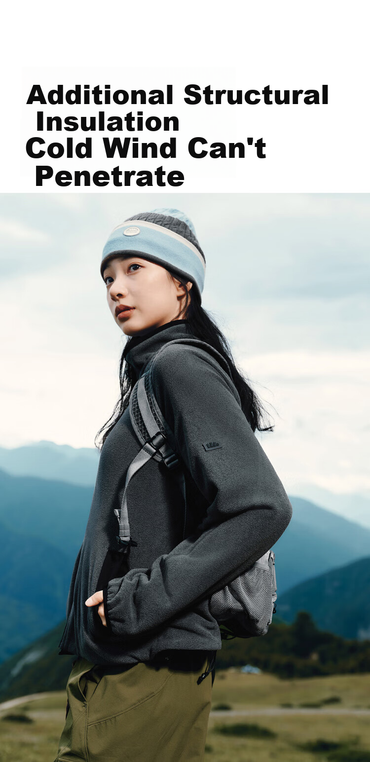Beneunder Women's Coat Double-Sided Fleece Windproof Outdoor Autumn Winter Softshell Fleece Gray-Black M 10