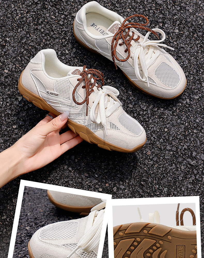Feiyue Women's Sneakers 2026 Spring Autumn New Mesh Casual Training Shoes Pink [Single Mesh] Size 37 8